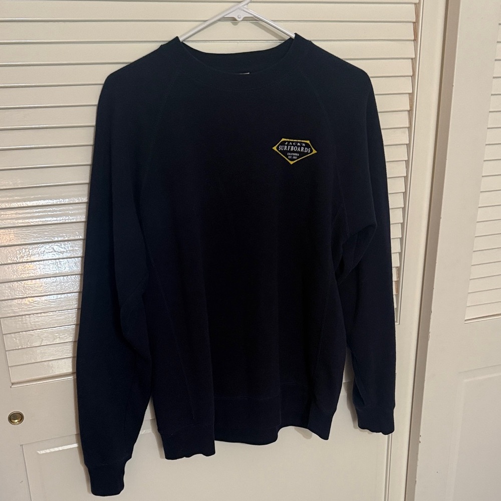 Navy Blue Jack’s Surfboards Crewneck Sweatshirt with Small Chest Logo Size L